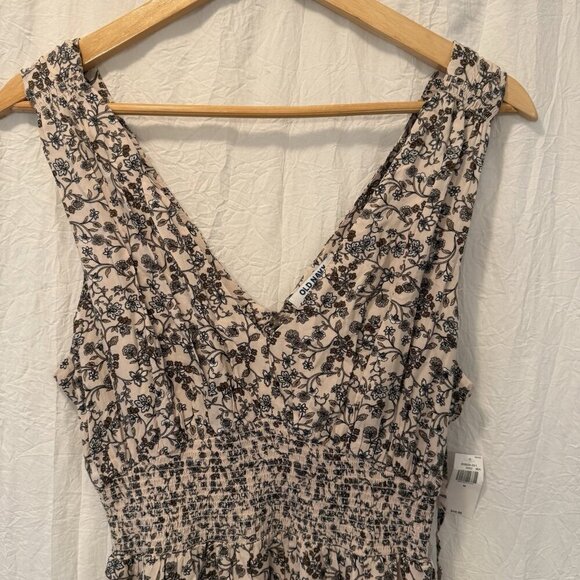 NWT Old Navy Waist-Defined Floral Sleeveless Tie Back Smocked Maxi Dress Medium - Picture 5 of 13